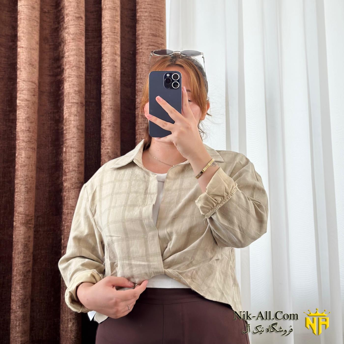 شومیز خارجی چهارخانه درشت
