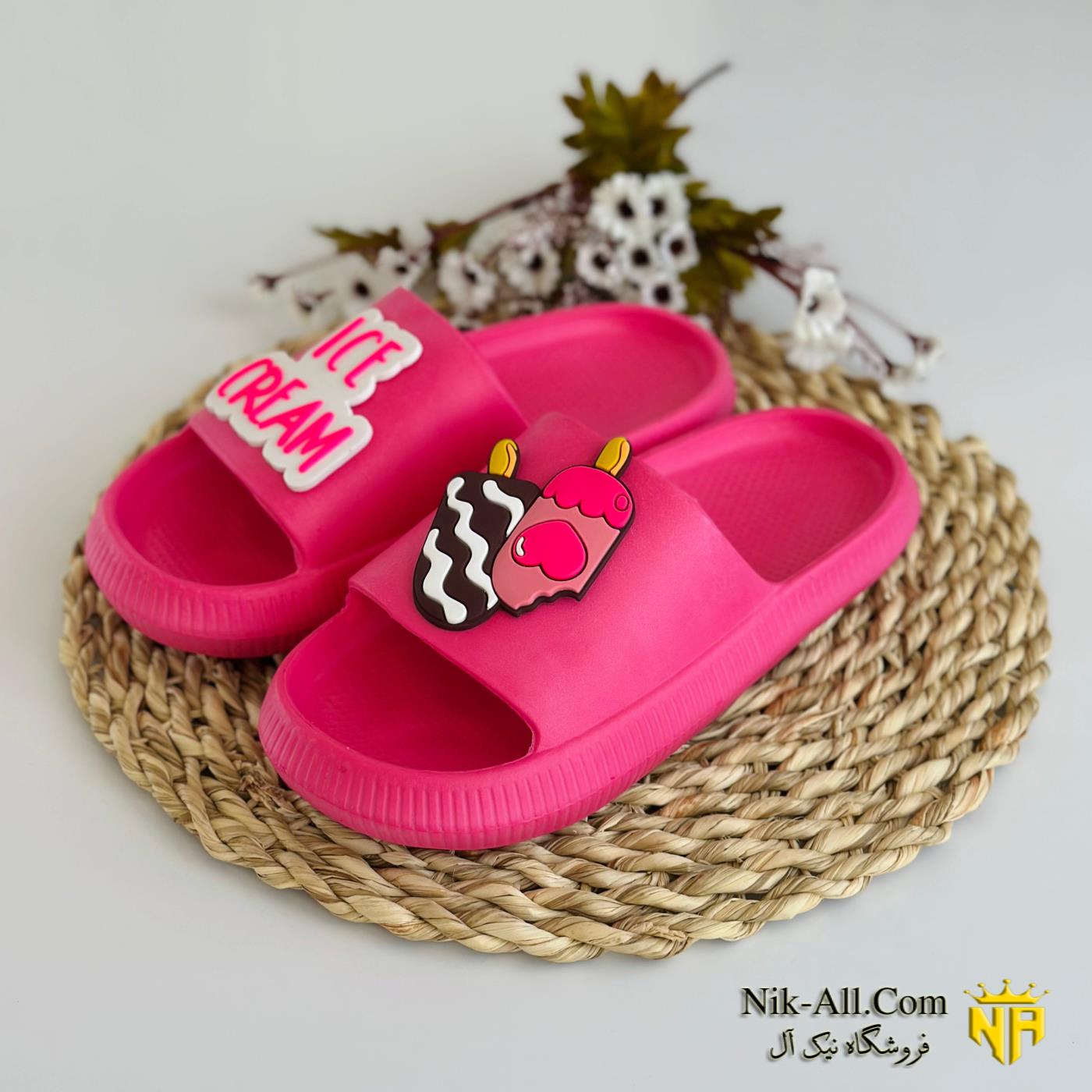 دمپایی آیس کریم زنانه سرخابی 