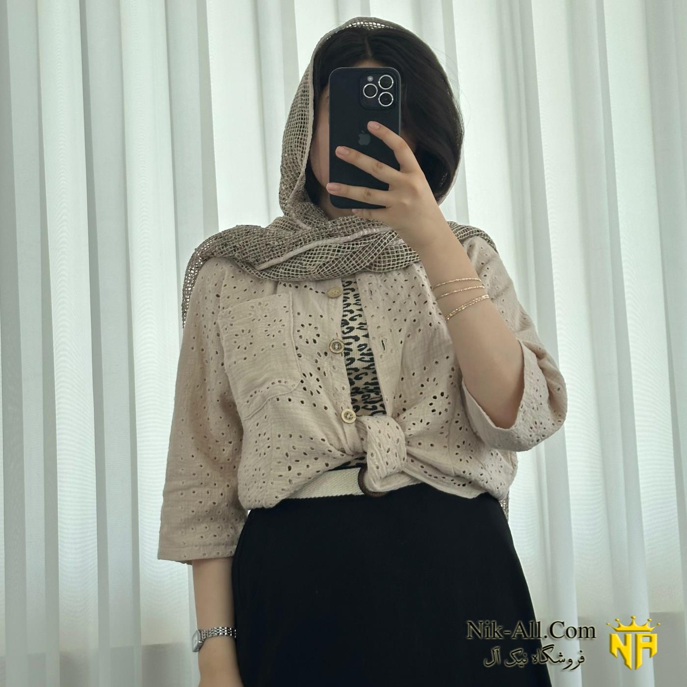 شومیز خامه دوزی دبل فیس 