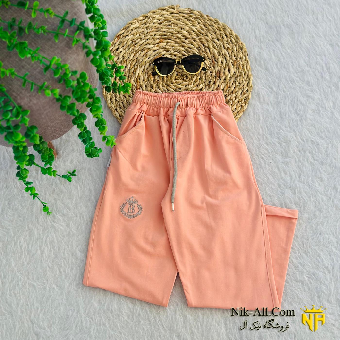 شلوار پاکتی پنبه گلبهی