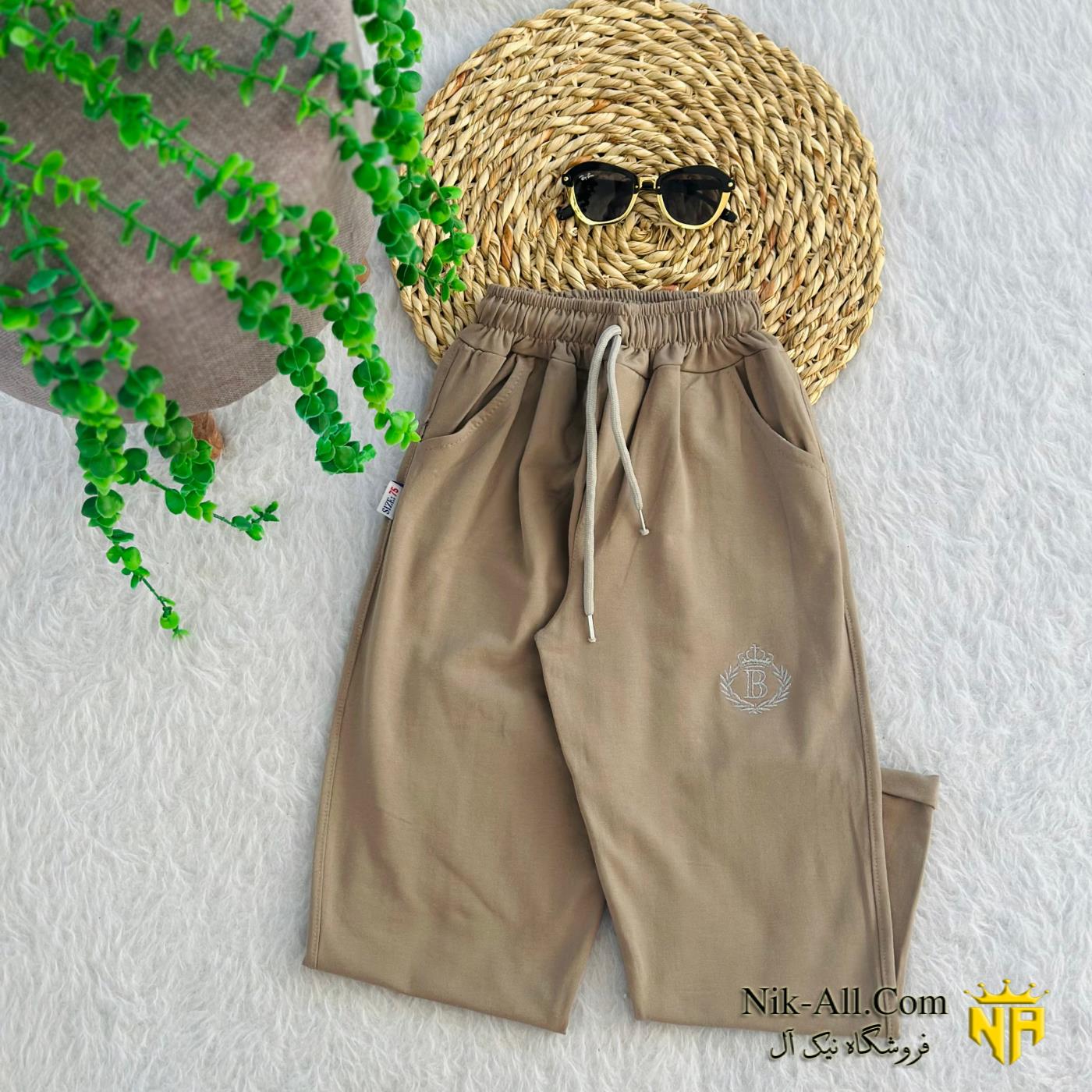 شلوار پاکتی پنبه خاکی