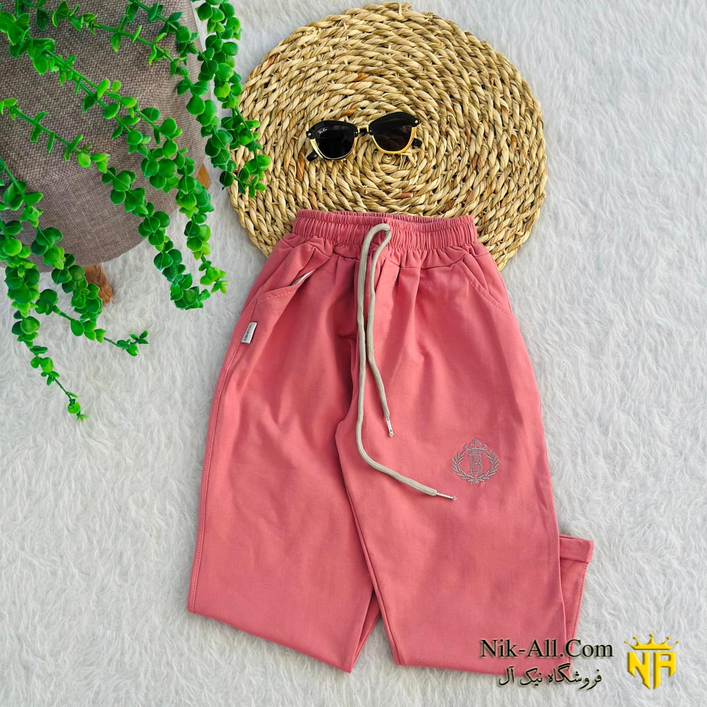 شلوار پاکتی پنبه بنفش