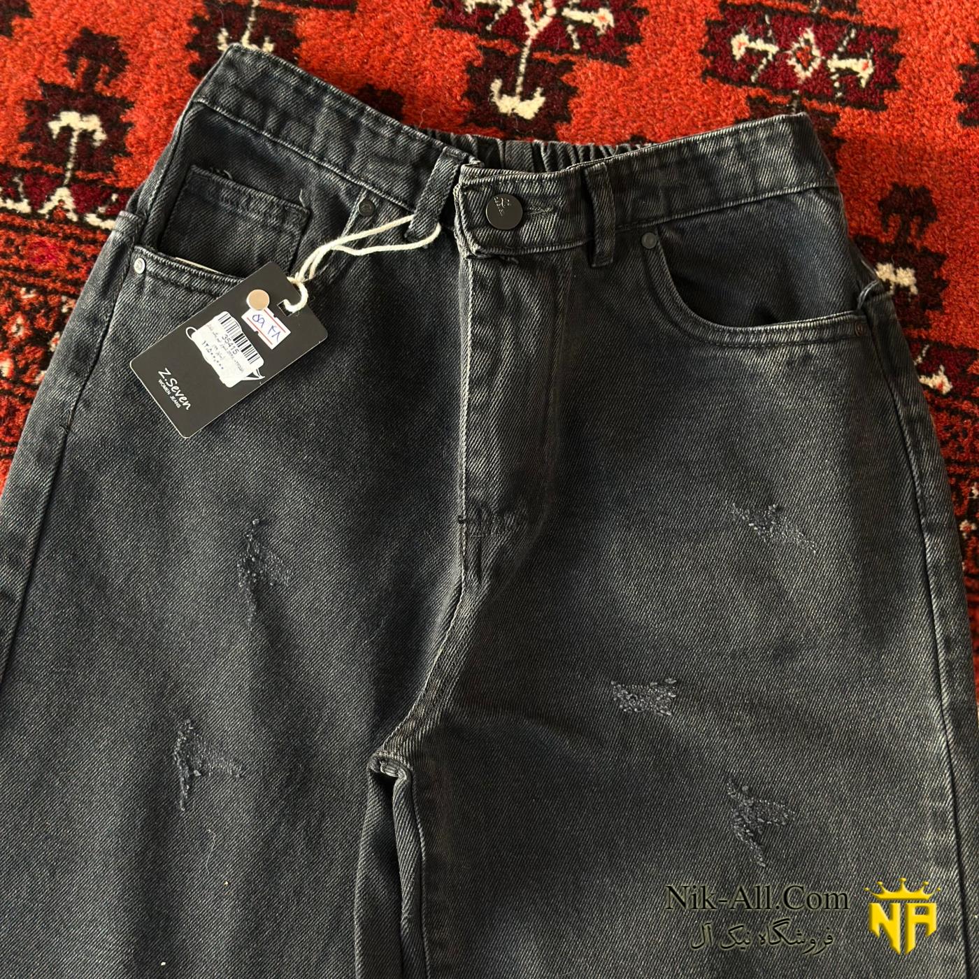 5948 شلوار نیم بگ ذغالی 