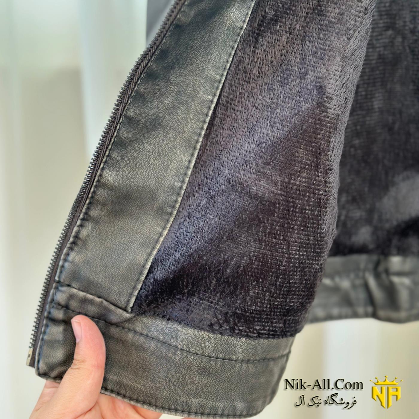 کاپشن چرم سنگشور سبز