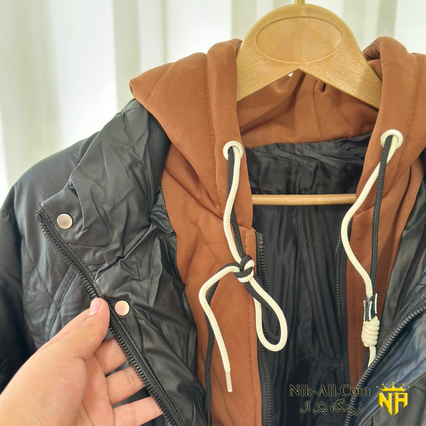 کاپشن چرم مشکی2631