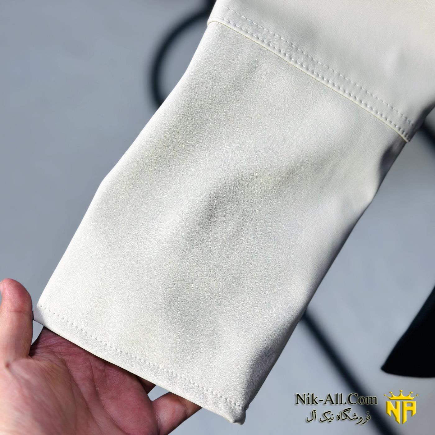 کت چرم زنانه بژ روشن 