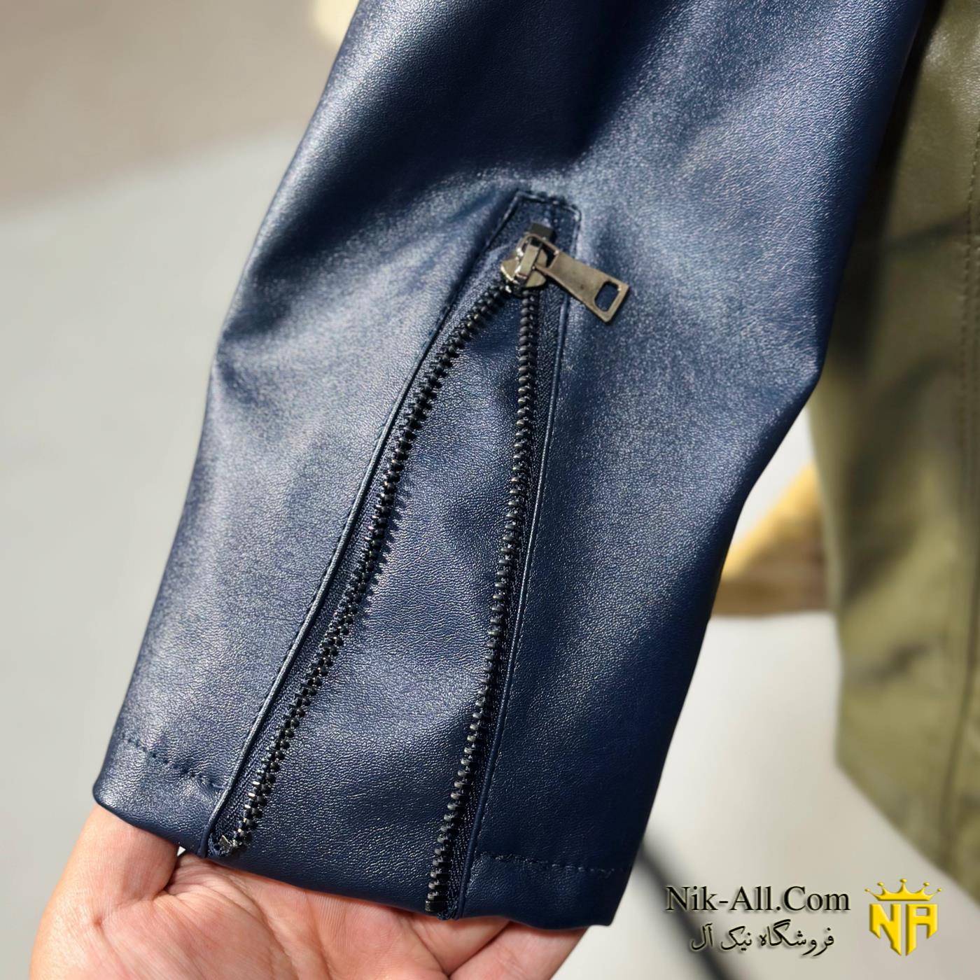 کت چرم زنانه کوتاه زارا سرمه ای 