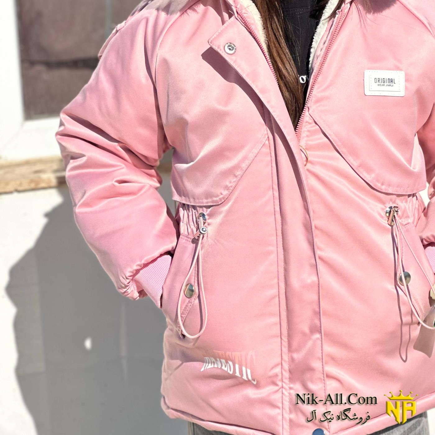 114کاپشن دخترانه پشت زیپ صورتی 