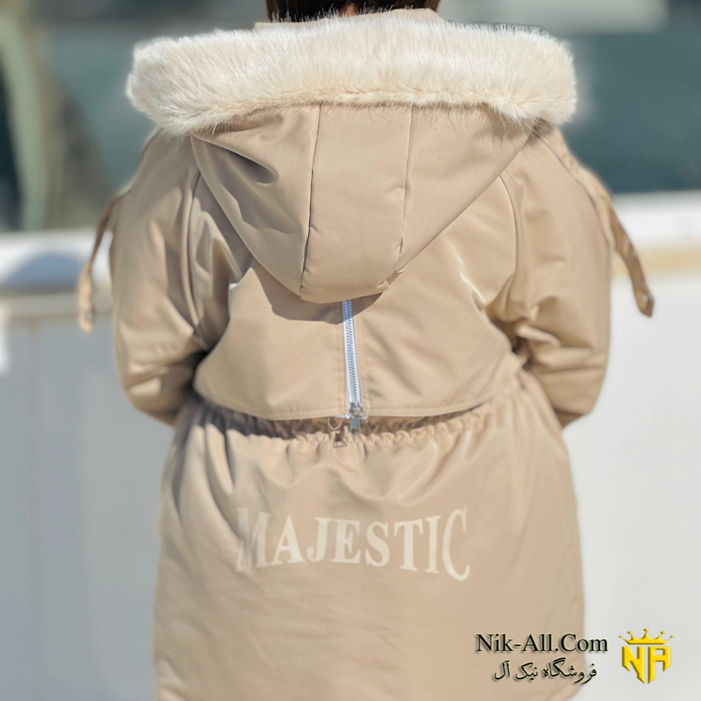 114کاپشن دخترانه پشت زیپ کرم 