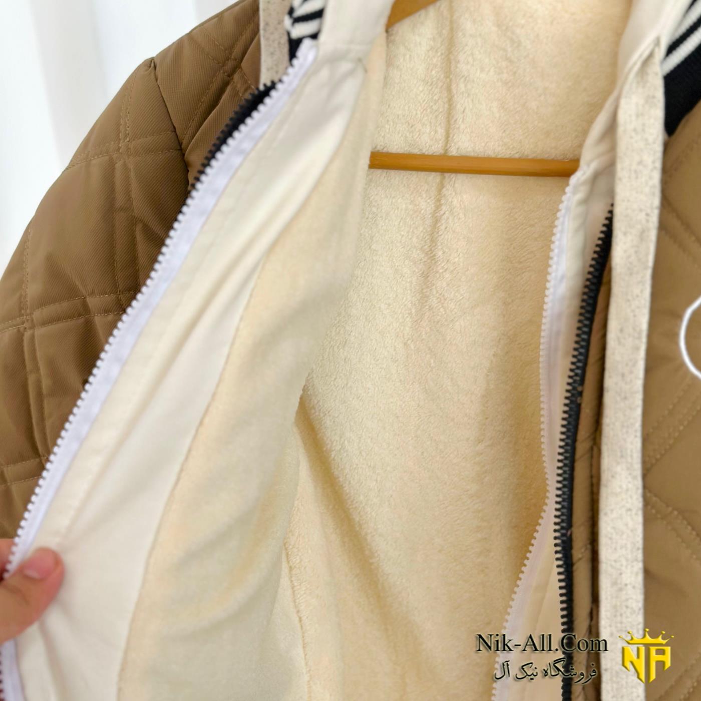 9029 کاپشن دوزیب لوزی قهوه ای 