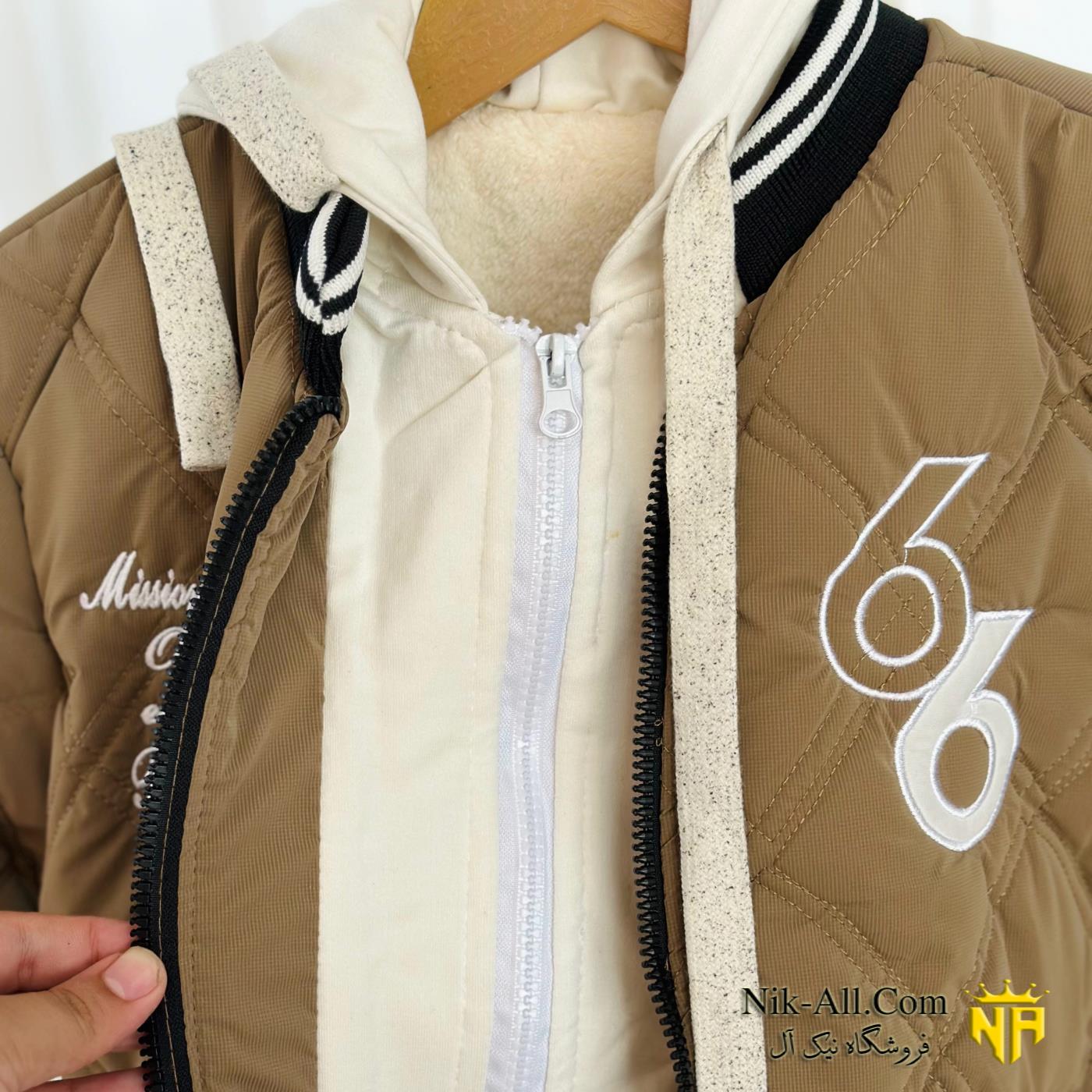 9029 کاپشن دوزیب لوزی قهوه ای 