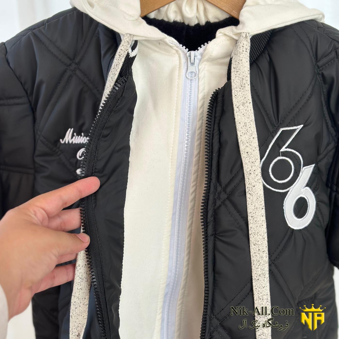 9029 کاپشن دوزیب لوزی مشکی 