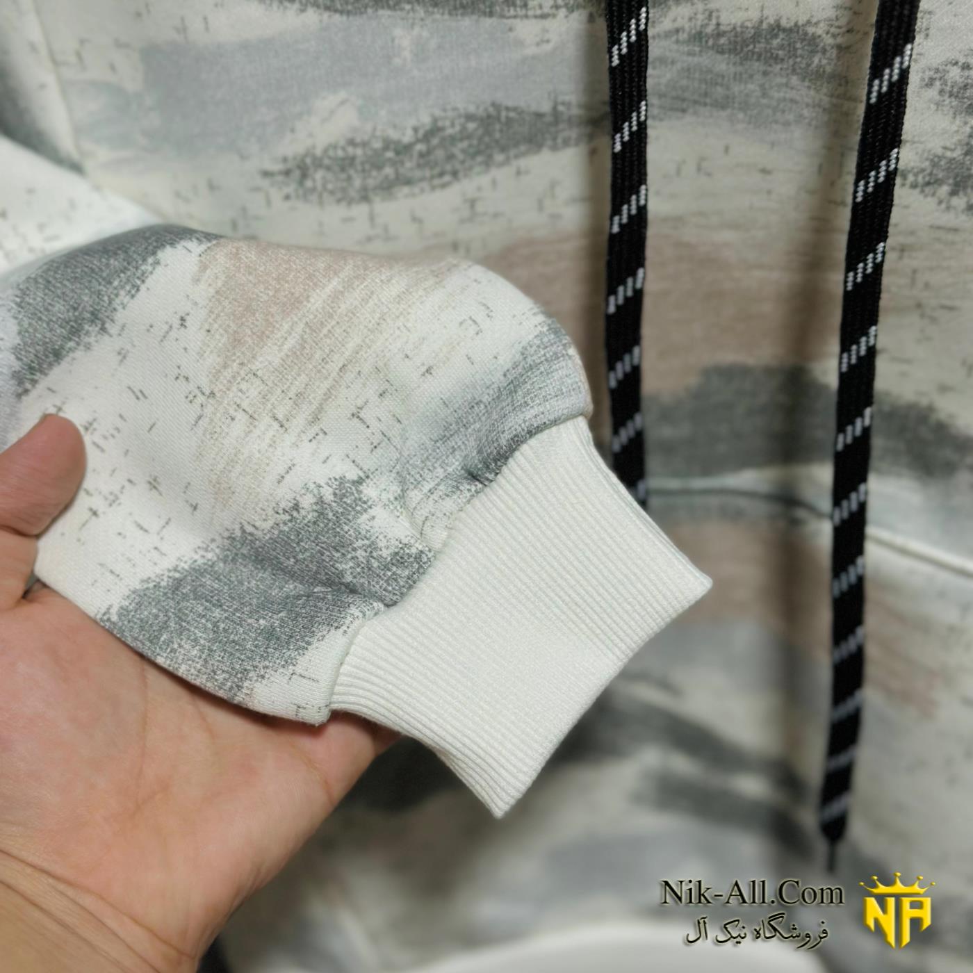 4595 هودی ابرنگی سفید کرم 