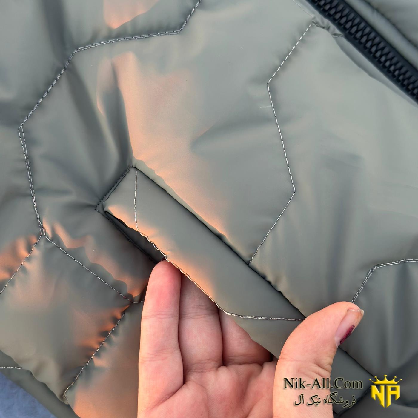 9028 کاپشن دوزیپ سبز 